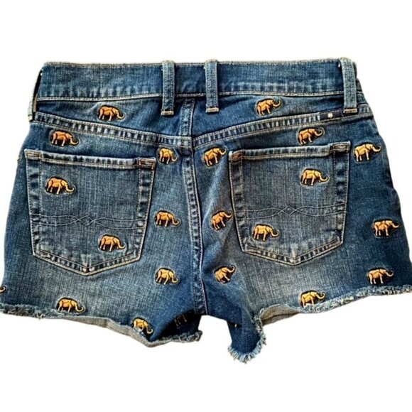 Lucky Brand Elephant Embroidered Jean Shorts - Picture 3 of 4